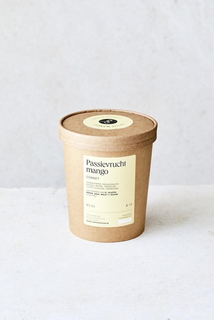 Passievrucht mango sorbet ijs