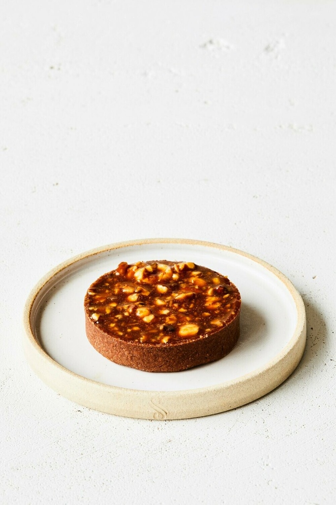 Chocoladetaartje met noten & gezouten karamel (VEGAN)