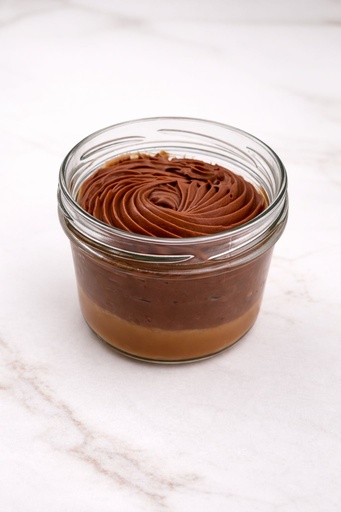 Dessertpotje Chocomousse met karamel