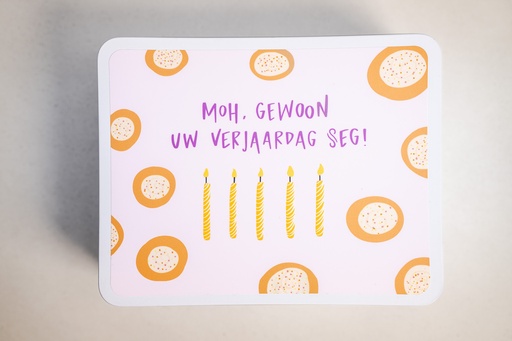 Kadobox Moh gewoon uw verjaardag seg
