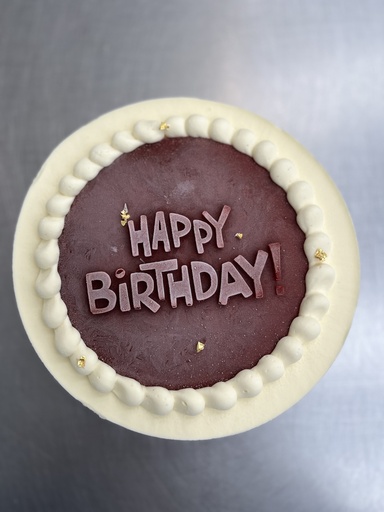 Verjaardagstaart witte chocolade framboos (8 pers)